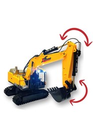 Resim Magicway Uzaktan Kumandalı 13 Fonksiyonlu Kepçe Oyuncak Işıklı Sesli 360° Dönen Şarjlı Kazıcı İş Makinası 