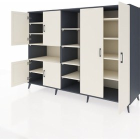 Resim Kronos Dolap 13 Raflı 6 Kapaklı 220x59x163 Antrasit-aytaşı Antrasit-aytaşı 