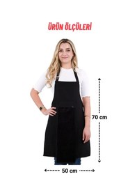 Resim Star Ayar Askılı Havlulu 4lü Mutfak Önlüğü Seti Eldiven Tutacak Siyah-siyah-kırmızı 