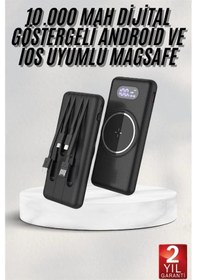 Resim Wireless Powerbank 10000 Mah Led Ekranlı Dahili Kablolu Hızlı Şarj Diğer 
