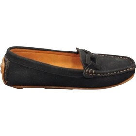 Resim Punto 312118z Toka Detaylı Dikişli Yumuşak İç Pedli Hakiki Süet Günlük Kadın Babet Loafer Ayakkabı Siyah 