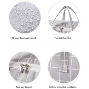 Resim Besthome1 Pamuklu Keten Çizgili Toz Geçirmez Yatak Örtüsü - Büyük Boy 