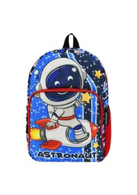 Resim Yeni Sezon Astronot Desenli Anaokulu Kreş Sırt Çantası MAvi 
