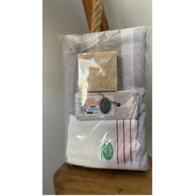 Resim DefneToprak Gelin Damat Hamam Banyo 4'Lü Set 