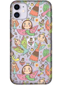 Resim Cekuonline Iphone 11 Pure Modern Desenli Silikon Kılıf Çizgi Melek 