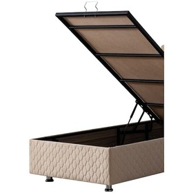 Resim Setaymobilya Baza, Tetra Bej Tek Kişilik Baza + Başlık, Mdf, Setay 