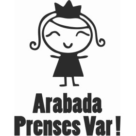Resim Sticker Atölyesi Arabada Prenses Var Sticker - 15039 Siyah 16 x 20 cm 