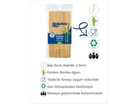 Resim Çöp Şiş 15 Cm, 100 Adet, 2,5 mm - Adana, Urfa, Et, Tavuk, Sebze Şiş Kebap Yemekler Için Bambu Şiş 