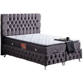 Resim Setaymobilya Baza, Cappy Antrasit Mdf Baza + Başlık + Real Pedli Yatak 