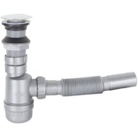 Resim Lavabo Gideri Çap32Mm Stoplu Pop-Up Gri Taslı - Donau 321-112 