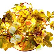 Resim Padalink 2.2m 25 Led Işıklı Plastik Simülasyon Çiçek Sarma Zinciri, Nikah Dekorasyonu Için Isınak Beyaz Işık, Pil Dahil Değil Çok Renkli 