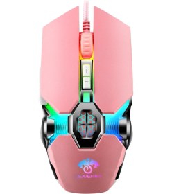 Resim Sones Leaven 7 Tuşlu 4000 Dpı Usb Kablolu Bilgisayar Ofis Aydınlatmalı Rgb Mekanik Oyun Faresi, Kablo Uzunluğu: 1,5 M, Renk: S30 Pembe Diğer 