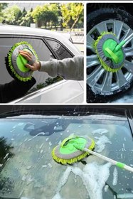 Resim Munico Yumuşak Kıllı Şönil Teleskopik Araba Yıkama Paspası Geri Çekilebilir Araba Yıkama Fırçası Çiziksiz 