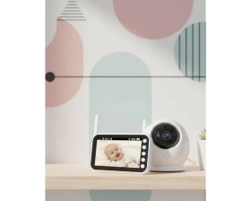 Resim Büyük Ekranlı Bebek Kamerası Canlı Izleme ve Ses Dinleme Midastech 