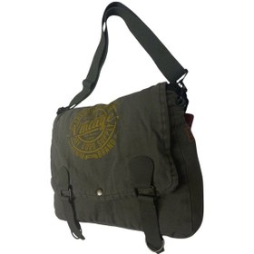 Resim Old Cotton Cargo Vintage Salaş Kaliteli Unisex Günlük Gezi Kamp Okul Postacı Omuz Çantası San Diego 32 Cm X 25 Cm Haki - Haki 