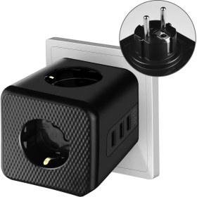Resim Termal Akım Korumalı Isıya Dayanıklı 3'lü Duvar Tipi Priz 2 x USB 1 x Type C Çıkışlı 