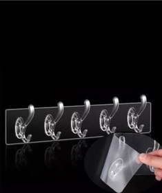 Resim DİBA AVM 5 Li Şeffaf Güçlü Kendinden Yapışkanlı Kapı Duvar Askısı Ağır Yük Taşıma 30*6,5 Cm 