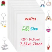 Resim 20 Adet Büzgü Plastik Levha, 7.87x5.7 İnç Mat Büzülme Kağıdı, 0.3mm Kalınlıkta Büzülme Filmi, Takı Kolye Ucu, Hediye Etiketi, Kolyeler, Süsler, Anahtarlık, Küpe ve DIY El Sanatları İçin 