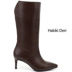Resim Gönderi(R) Gönderi R Kadın Kahverengi Platinum Fermuarlı İnce Topuklu Hakiki Deri Çizme Dkzc84335875 Kahverengi 