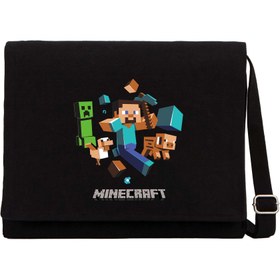 Resim Minecraft Elements Siyah Kanvas Postacı Çantası - Siyah 