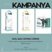 Resim bolfer Araç İçi Şarj Cihazı Type-c Kablo Telefon Tutucu 