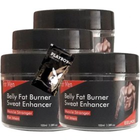 Resim Buğz Belly Fatburner Yağları Eritmek Için Masaj Bakım Kremi 4X100 Ml+1 Adet Jel ile 