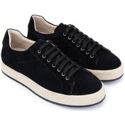 Resim Tamer Tanca Erkek Hakiki Deri Siyah Süet Sneakers & Spor Ayakkabı 1093 0046 Erk Ayk Y25 Sıyah Suet Siyah 