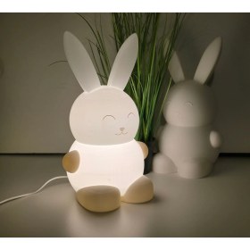 Resim Tavşan Figürlü LED Gece Lambası USB Bağlantılı Dekoratif Masa Lambası 