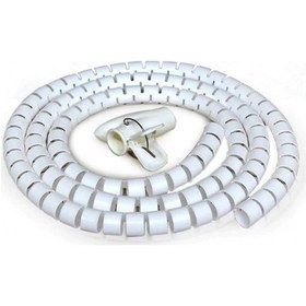Resim Spiral Kablo Toplayıcı Kablo Düzenleyici Çapı 20mm Beyaz 1.5m 