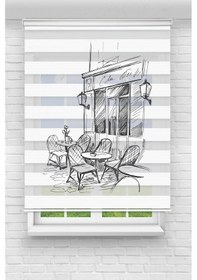 Resim Perdecizade Enxboy Cafe Dijital Baskılı Zebra Perde-cocuk Odası-stor Perde Pz-796 Renkli 