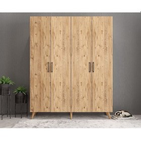 Resim Duke 4 Kapaklı Ayakkabılık Çam 160 Cm M2 