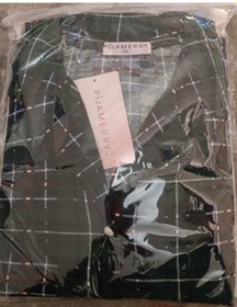 Resim Pijamerry Kadın Büyük Beden Gömlek Yaka Süet Uzun Kol Pijama Takımı 5259- 1 Adet 001 