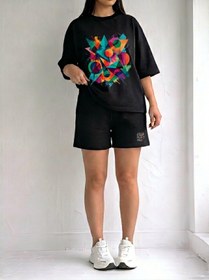 Resim EFFRENATU Kadın Oversize AVO Basic Tişört ve Wide Leg Eşofman Altı Takımı | Rahat Günlük Casual Streetwear Kombin 