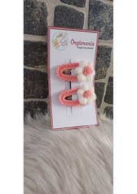 Resim Çıtçıtlı Papatya Toka- Örgü Çiçek Toka Pembe 