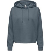 Resim Only Kadın Sweatshirt Onpcomfort Ls Brush Hood Swt 15294219-stormy Weather Çok Renkli 