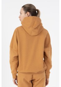 Resim Maraton Oversize Kadın Kapüşonlu Karamel Sweatshirt Karamel 
