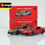 Resim Burago 1:64 Yeni Alaşım Oyuncak Araba Modeli, FERRARI 812 Competizione için Gümüş, Kırmızı, Döküm Araba Modeli Oyuncak, Mini Spor Arabası, Burago 