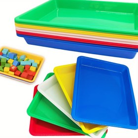 Resim 2 Paket Çok Renkli Plastik Sanat Tepsisi, Dayanıklı ve Çok Yönlü, El Sanatları, Kendin Yap, Boyama, Boncuklar için İdeal - Ev, Okul, Ofis Kullanımı - Çeşitli Renkler 