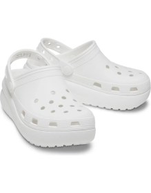 Resim Crocs Kız Çocuk Günlük Kullanım İçin Beyaz Silikon/Plastik Classic Crocs Cutie Clog Terlik 207708-100 