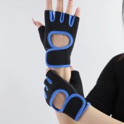 Resim Liangduo Shop Mavi Stil L Boyutu Yarım Parmak Spor Salonu Spor Eldivenleri Ağırlık Kaldırma Spor Açık Hava Spor Eldivenleri Bisiklet Nefes Şok Emme Egzersiz Eldivenleri (Yurt Dışından) 