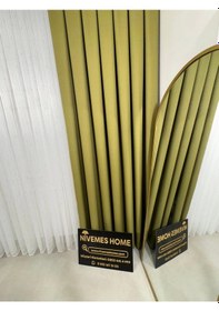 Resim Nivemeshome Roma Keten 1/3 Sık Pileli Yeşil Fon Perde Apm Yeşil 