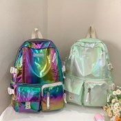 Resim [Bayram Huzuru] Yaz Gradient Lazer Sırt Çantası - Büyük Kapasiteli, Çoklu Cep, Seyahat, Alışveriş ve Günlük Yolculuklar için Rahat Stil - Dayanıklı Polyester, Ayarlanabilir Askılar, Fermuar Kapanışı 
