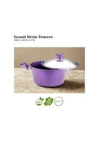 Resim 24 Cm Granit Derin Tencere Çelik Kapak - Violet Violet 