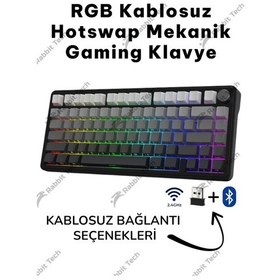 Resim Black Gradiant Rgb Kablosuz Hotswap Mekanik Gaming Klavye Oyuncu Klavye 