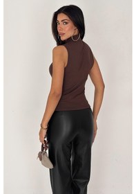 Resim Noa & Noa 2'li Paket Kadın Kolsuz Boğazlı Basic Body Sleek Core Kahve 