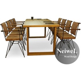 Resim Neiwel Doi Doğal Ahşap Toplantı Masası x 100 x 240 Açık Ceviz 