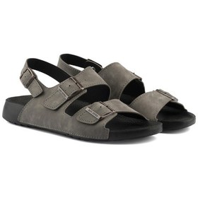 Resim Roy Jones Barcelona Urban Sandals Rahat Yumuşak Tabanlı Erkek Sandalet-gri Haki 