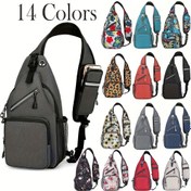 Resim Sling Bag Hafif Crossbody Sling Sırt Çantası Kadın Erkek Büyük Omuz Göğüs Çantası Gündelik Sırt Çantası Yürüyüş Seyahat 