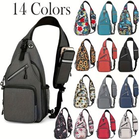 Resim Sling Bag Hafif Crossbody Sling Sırt Çantası Kadın Erkek Büyük Omuz Göğüs Çantası Gündelik Sırt Çantası Yürüyüş Seyahat 