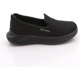 Resim King Paolo H5182 Kadın Cips Krakers Keten Ayakkabı Siyah 